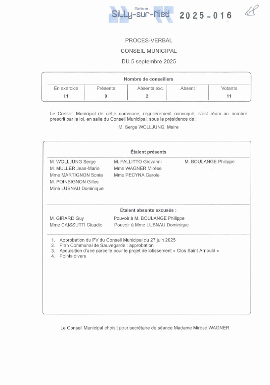Séance du 5 septembre 2025