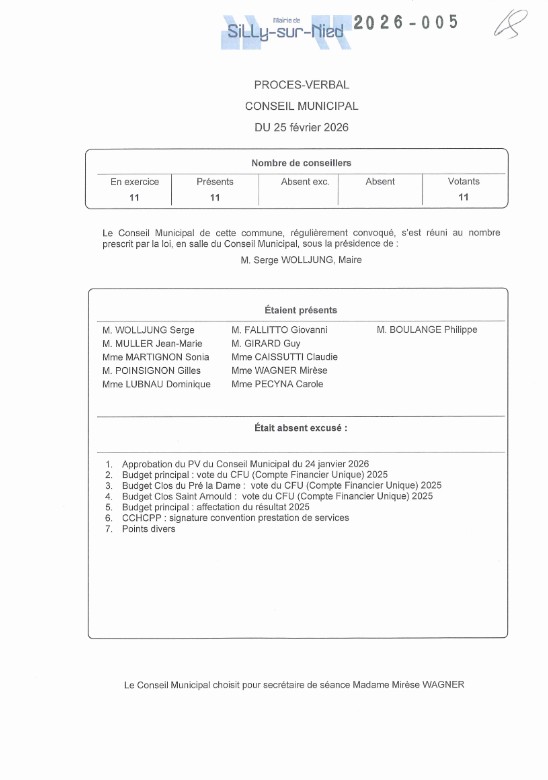 Séance du 25 février 2026